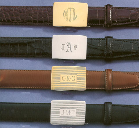mens monogram belt buckle